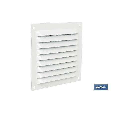 REJILLA DE VENTILACIÓN ALUMINIO BLANCO CON MOSQUITERA 30 X 30 CM VENTA UNITARIA