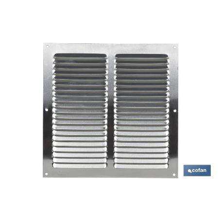 REJILLA DE VENTILACIÓN ALUMINIO 25 X 25 CM   CAJA 5 UNID.