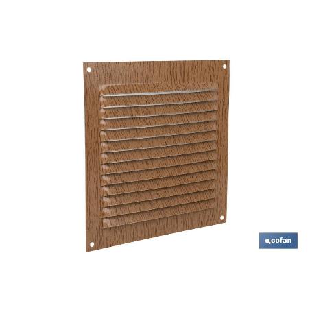 REJILLA DE VENTILACIÓN ALUMINIO MADERA 15 X 15 CM VENTA UNITARIA