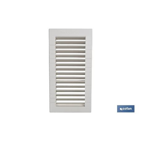 REJILLA DE VENTILACIÓN ABS PARA EMPOTRAR 13 X 26 CM   CAJA 5 UNID.