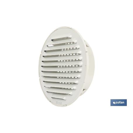 REJILLA DE VENTILACIÓN ALUMINIO-ABS BLANCO PARA EMPOTRAR A TUBO Ø12 CM VENTA UNITARIA