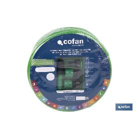 KIT MANGUERA FLEXOLÁTEX TRANSL. 15 MM (5/8) 15 M CON ACCESORIOS