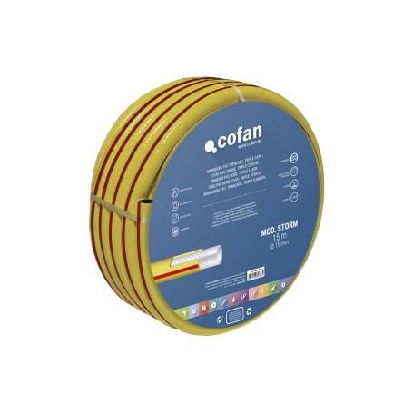 MANGUERA PVC MODELO STORM 3C TRENZADA Ø15X50 M