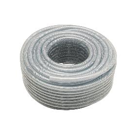 MANGUERA PVC CRISTAL C/REFUERZO 6X12 MM/100M