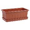 JARDINERA MARRON MODELO AZAHAR 60 X 22 X 15 + PLATO 60 X 22 CM   CAJA 12 UNID.