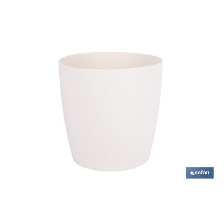 MACETA CAMELIA COLOR CREMA 18X17.8CM VENTA UNITARIA