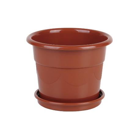 MACETA DALIA COLOR MARRON  19X16.5+ PLATO 16CM   CAJA 12 UNID.