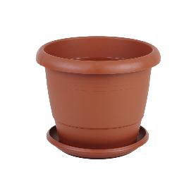 MACETA MARRON MODELO GARDENIA 35X28.8+ PLATO28CM   CAJA 6 UNID.