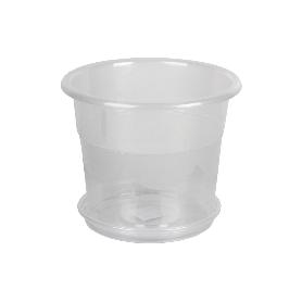 MACETA ORQUIDEA TRANSPARENTE19X16.5+ PLATO 16CM   CAJA 12 UNID.