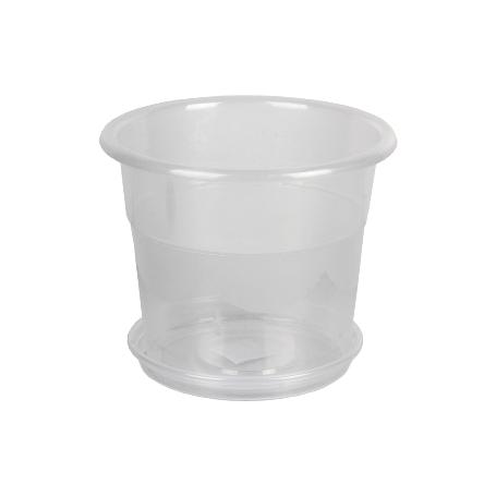 MACETA ORQUIDEA TRANSPARENTE19X16.5+ PLATO 16CM   CAJA 12 UNID.