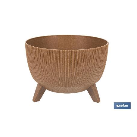 MACETA CON PATAS Y FILTRO DE DRENAJE COLOR MARRÓN WPC Ø 243 X 200 MM 5,1 L   CAJA 5 UNID.