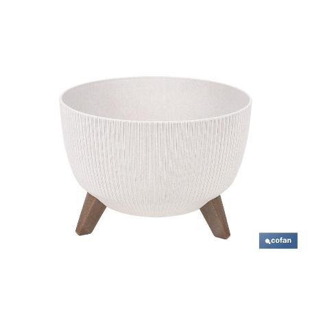 MACETA CON PATAS Y FILTRO DE DRENAJE COLOR BLANCO WPC Ø 290 X 230 MM 9,3 L   CAJA 5 UNID.