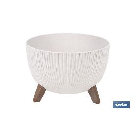 MACETA CON PATAS Y FILTRO DE DRENAJE COLOR BLANCO WPC Ø 290 X 230 MM 9,3 L VENTA UNITARIA