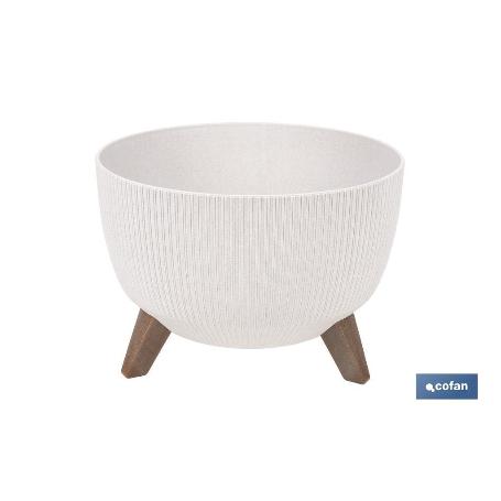 MACETA CON PATAS Y FILTRO DE DRENAJE COLOR BLANCO WPC Ø 330 X 234  MM 12,4 L VENTA UNITARIA