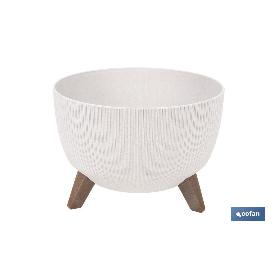 MACETA CON PATAS Y FILTRO DE DRENAJE COLOR BLANCO WPC Ø 395 X 255 MM 21 L VENTA UNITARIA