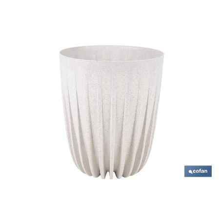 MACETA CON FILTRO DE DRENAJE A RAYAS COLOR BLANCO WPC Ø 145 X 172 MM 1,5 L VENTA UNITARIA