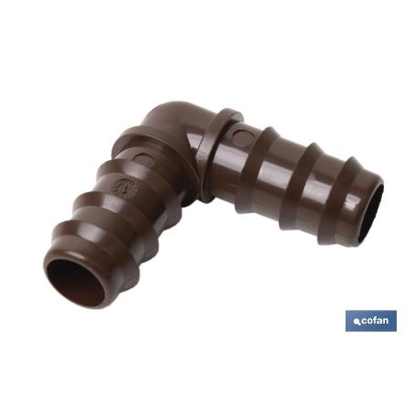 CONEXIÓN EN CODO Ø16MM (MARRÓN-MAX SEGUR. VENTA UNITARIA