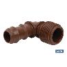 CON. EN CODO R.MACHO Ø16MM-1/2 (MARRÓN-MAX SEGUR.) VENTA UNITARIA