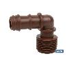 CON. EN CODO R.MACHO Ø16MM-1/2 (MARRÓN-MAX SEGUR.) VENTA UNITARIA