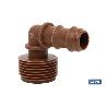 CON. EN CODO R.MACHO Ø16MM-3/4 (MARRÓN-MAX SEGUR.) VENTA UNITARIA