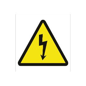 SEÑAL ADHESIVA 210X210 MM. RIESGO ELÉCTRICO. EL DISEÑO DE LA SEÑAL PUEDE VARIAR, PERO EN NINGÚN CASO SE VARIARÁ EL 