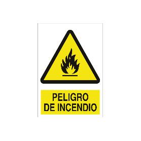 SEÑAL POLIESTIRENO 210X148 MM. PELIGRO DE INCENDIO