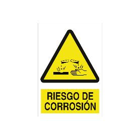SEÑAL POLIESTIRENO 297X210MM RIESGO DE CORROSIÓN