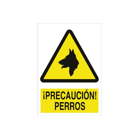 SEÑAL POLIESTIRENO 420X297MM. ¡PRECAUCIÓN! PERROS