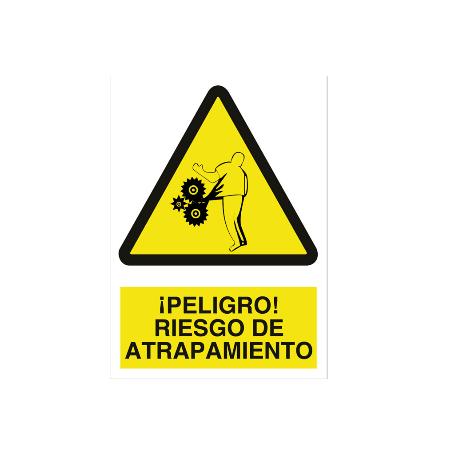 SEÑAL POLIESTIRENO 420X297MM. ¡PELIGRO! RIESGO DE ATRAPAMIENTO