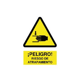 SEÑAL POLIESTIRENO 148X105MM ¡PELIGRO! RIESGO DE ATRAPAMIENTO