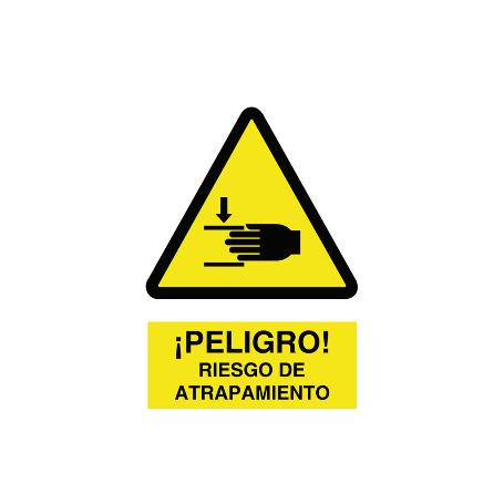 SEÑAL POLIESTIRENO 420X297MM. ¡PELIGRO! RIESGO DE ATRAPAMIENTO