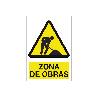 SEÑAL POLIESTIRENO 420X297MM. ZONA DE OBRAS