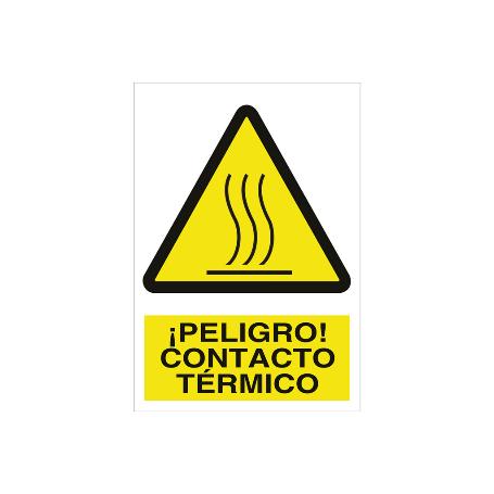 SEÑAL ADHESIVA 148X105MM ¡PELIGRO! CONTACTO TÉRMICO