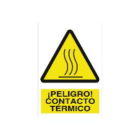 SEÑAL POLIESTIRENO 297X210MM. ¡PELIGRO! CONTACTO TÉRMICO