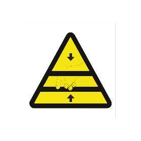 SEÑAL ADHESIVA 105X105MM. PELIGRO PRENSA