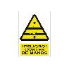 SEÑAL ADHESIVA 148X105MM. ¡PELIGRO! CORTES DE MANOS