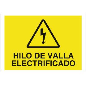 SEÑAL POLIESTIRENO 297X210MM. HILO DE VALLA ELECTRIFICADO