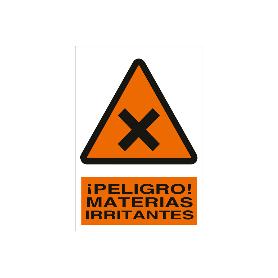 SEÑAL POLIESTIRENO 297X210MM. ¡PELIGRO! MATERIAS IRRITANTES