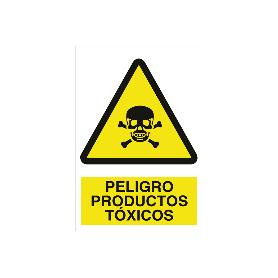 SEÑAL ADHESIVA 297X210 MM. PELIGRO PRODUCTOS TÓXICOS