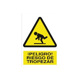 SEÑAL POLIESTIRENO 297X210MM. ¡PELIGRO! RIESGO DE TROPEZAR