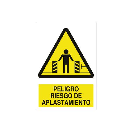 SEÑAL POLIESTIRENO 210 X 148 MM RIESGO DE APLASTAMIENTO. EL DISEÑO DE LA SEÑAL PUEDE VARIAR, PERO EN NINGÚN CASO SE