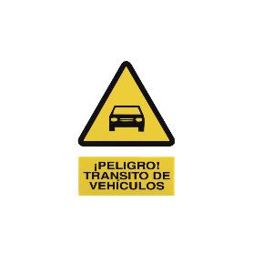 SEÑAL POLIESTIRENO 297 X 210 MM PELIGRO TRÁNSITO DE VEHÍCULOS