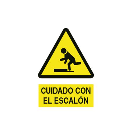 SEÑAL POLIESTIRENO 297 X 210 MM CUIDADO ESCALÓN