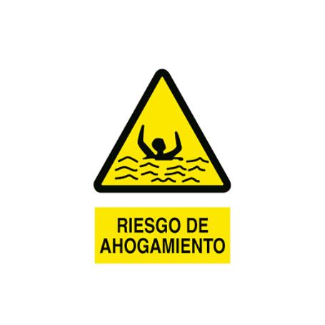 SEÑAL POLIESTIRENO 210 X 148 MM RIESGO DE AHOGAMIENTO. EL DISEÑO DE LA SEÑAL PUEDE VARIAR, PERO EN NINGÚN CASO SE V