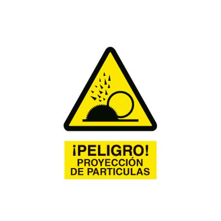 SEÑAL POLIESTIRENO 420X297 MM. PROYECCIÓN PARTÍCULAS. EL DISEÑO DE LA SEÑAL PUEDE VARIAR, PERO EN NINGÚN CASO SE VA