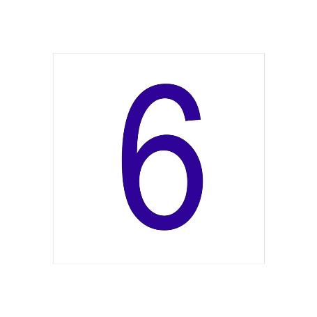 SEÑAL GLASSPACK ADHESIVA 62X62MM. 6 NÚMERO EN GLASSPACK