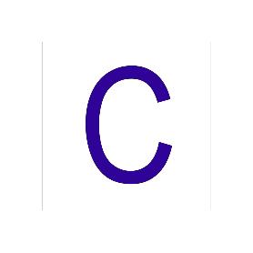 SEÑAL GLASSPACK ADHESIVA 62X62MM. C LETRA EN GLASSPACK