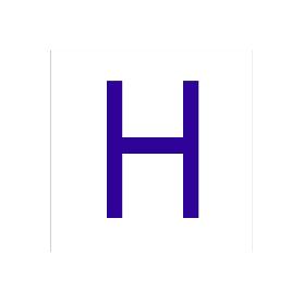 SEÑAL GLASSPACK ADHESIVA 62X62MM. H LETRA EN GLASSPACK