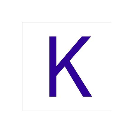 SEÑAL GLASSPACK ADHESIVA 62X62MM. K LETRA EN GLASSPACK A