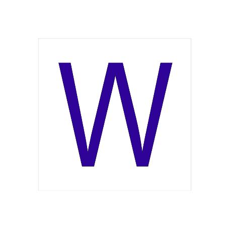 SEÑAL GLASSPACK ADHESIVA 62X62MM. W LETRA EN GLASSPACK